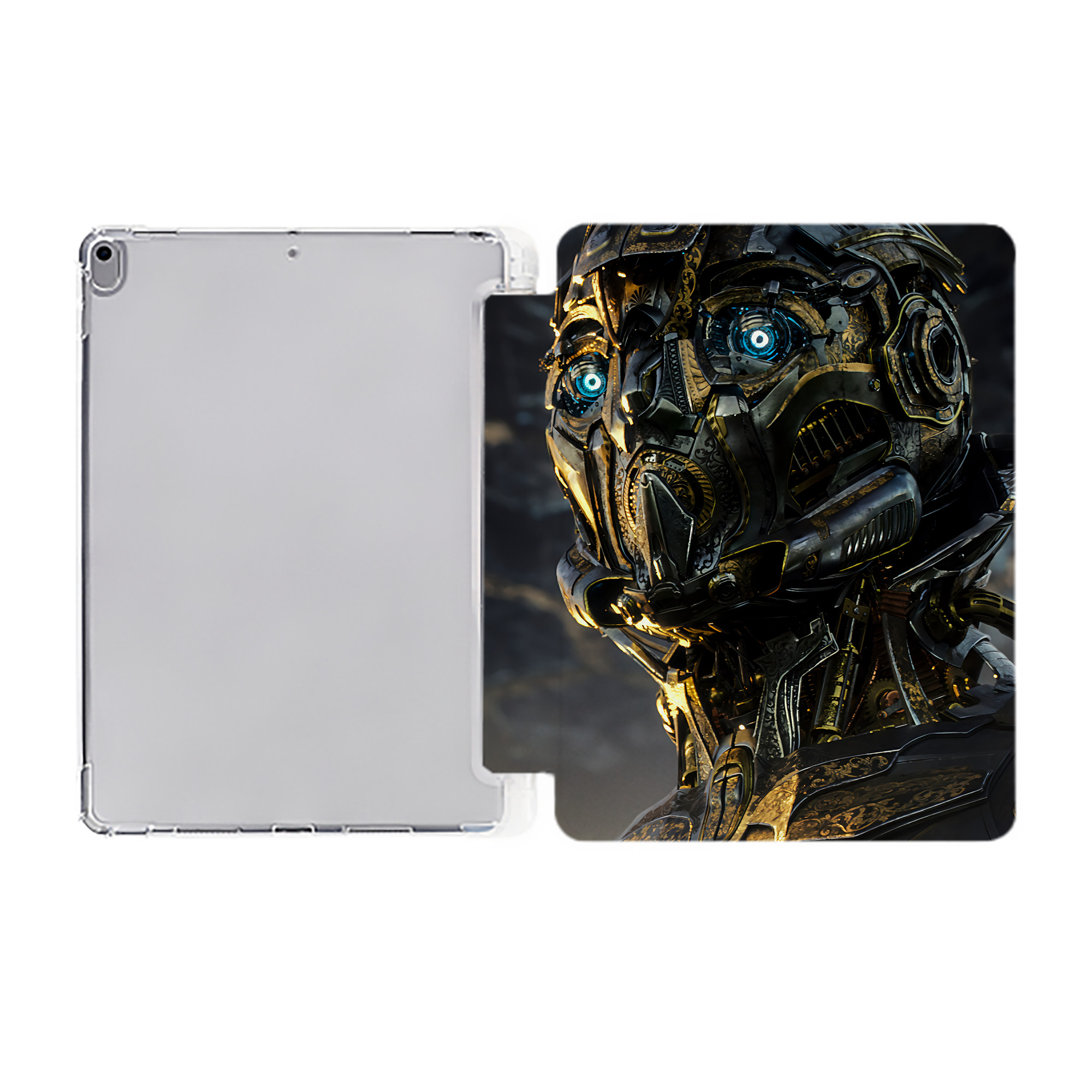 （画像用） Transformers トランスフォーマー IPad ケース ペン収納付き 三つ折りスタンド PUレザー×シリコン 対応機種9.5/10.5/10.9インチ